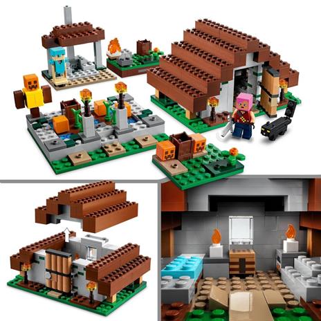 LEGO Minecraft 21190 Il Villaggio Abbandonato, Set di Costruzioni, Accampamento per Cacciatore di Zombie con Accessori - 4