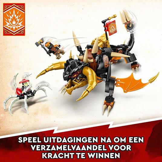LEGO NINJAGO 71782 Drago di Terra di Cole - EVOLUTION, Drago Giocattolo per Bambini con Scorpione da Battaglia e 2 Minifigure - 5