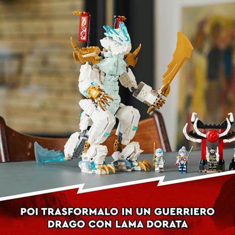 LEGO NINJAGO 71786 Drago di Ghiaccio di Zane 2in1 con Drago Giocattolo e Guerriero Action Figure, Kit Modellismo per Bambini - 5