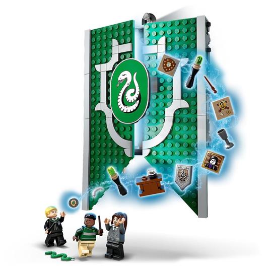 LEGO Harry Potter 76410 Stendardo della Casa Serpeverde da Parete, Sala Comune Castello di Hogwarts, Giocattolo da Collezione - 4