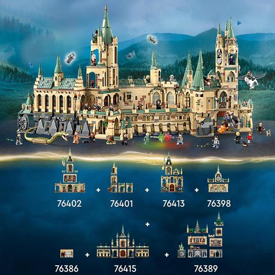 LEGO Harry Potter 76415 La battaglia di Hogwarts, Castello Giocattolo con Minifigure di Bellatrix Lestrange e Voldemort - 6