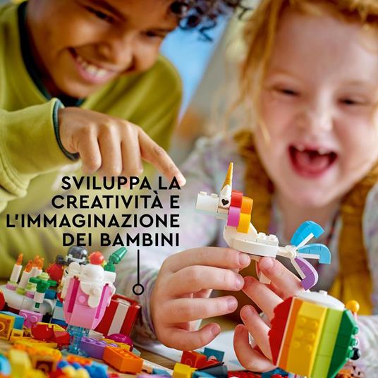 LEGO Classic 11029 Party Box Creativa, Giochi per Bambini 5+ da Condividere in Famiglia con 12 Mini-Costruzioni in Mattoncini - 5