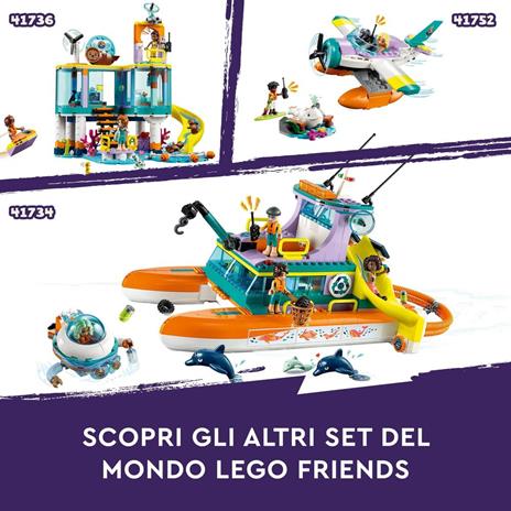 LEGO Friends 41734 Catamarano di Salvataggio Barca Giocattolo con Animali e Sottomarino Set Educativo Regalo per Bambini 7+ - 6