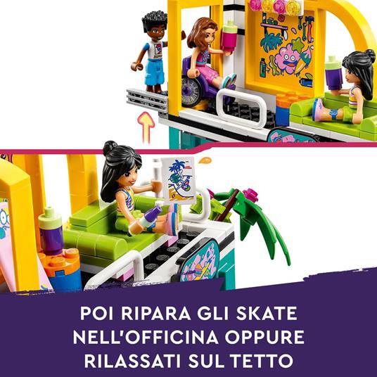 LEGO Friends 41751 Skate Park, Set con Rampa da Skateboard, Giochi per Bambine e Bambini con Monopattino e Sedia a Rotelle - 8