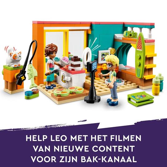 LEGO Friends 41754 La Cameretta di Leo, Set Camera da Letto a Tema Cucina e Video Making, Giochi per Bambini 6+ da Collezione - 6