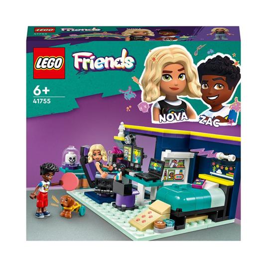 LEGO Friends 41755 La Cameretta di Nova Camera da Letto a Tema Videogiochi Giochi per Bambini 6+ con Zac e Cane da Collezione