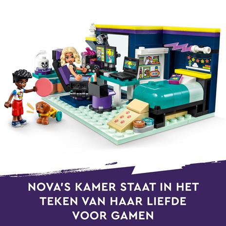 LEGO Friends 41755 La Cameretta di Nova Camera da Letto a Tema Videogiochi Giochi per Bambini 6+ con Zac e Cane da Collezione - 6