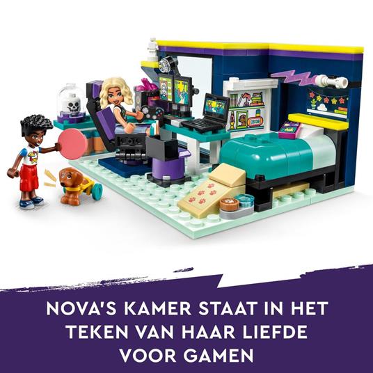 LEGO Friends 41755 La Cameretta di Nova Camera da Letto a Tema Videogiochi Giochi per Bambini 6+ con Zac e Cane da Collezione - 6