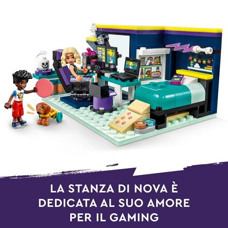 LEGO Friends 41755 La Cameretta di Nova Camera da Letto a Tema Videogiochi Giochi per Bambini 6+ con Zac e Cane da Collezione - 7