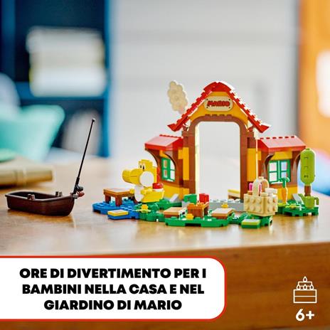LEGO Super Mario 71422 Pack di Espansione Picnic alla Casa di Mario con Figura di Yoshi Giallo, Idea Regalo Bambini 6+ Anni - 2