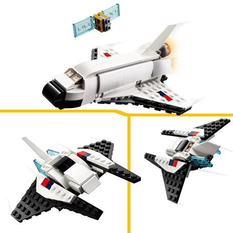 LEGO Creator 31134 Space Shuttle, Set 3 in1 con Astronauta e Astronave Giocattolo, Giochi per Bambini 6+ Idea Regalo Creativa - 4