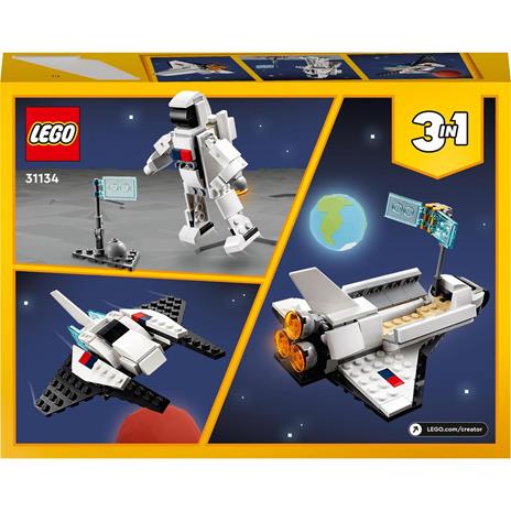 LEGO Creator 31134 Space Shuttle, Set 3 in1 con Astronauta e Astronave Giocattolo, Giochi per Bambini 6+ Idea Regalo Creativa - 8