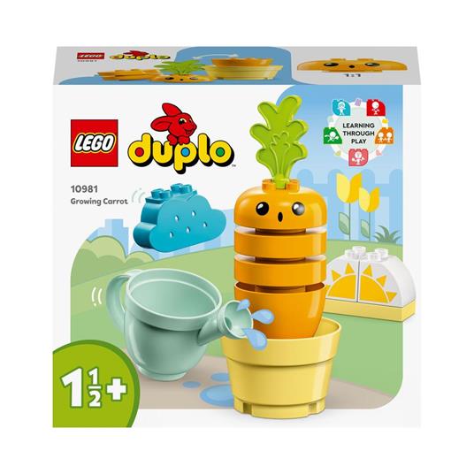 LEGO DUPLO My First 10981 Una Carota che Cresce, Gioco Impilabile, Giochi Educativi per Bambini da 1,5 a 3 Anni