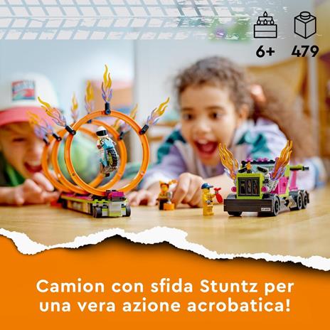 LEGO City Stuntz 60357 Stunt Truck: Sfida dellAnello di Fuoco, Moto Giocattolo Carica e Vai, Regalo Divertente per Bambini - 2