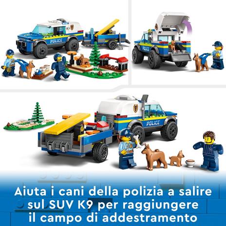 LEGO City 60369 Addestramento Cinofilo Mobile con SUV Macchina Polizia Giocattolo e Rimorchio, 2 Animali, Giochi per Bambini - 5