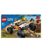 LEGO City 60387 Avventure sul Fuoristrada 4x4, Veicolo Giocattolo Stile Monster Truck e 2 Mountain Bike, Giochi per Bambini