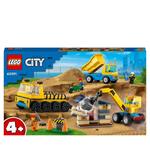 LEGO City 60391 Camion da Cantiere e Gru con Palla da Demolizione Set con Veicoli Giocattolo Giochi Educativi per Bambini 4+