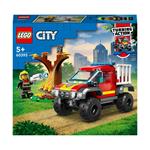 LEGO City Fire 60393 Soccorso sul Fuoristrada dei Pompieri, Camion Giocattolo dei Vigili del Fuoco 4x4, Giochi per Bambini
