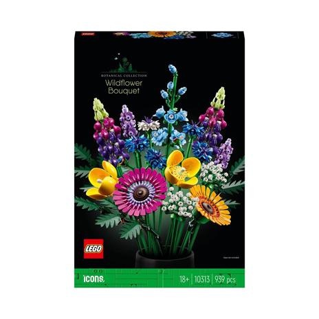 LEGO Botanicals 10313 Bouquet Fiori Selvatici Finti con Papaveri e Lavanda Artificiali, Regalo Adulti da Collezione Botanica