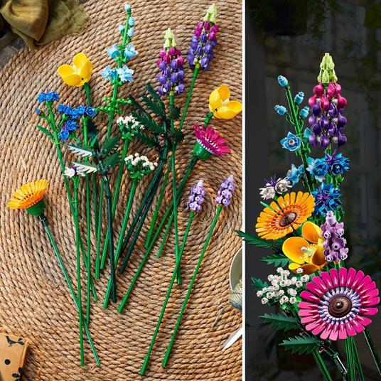LEGO Botanicals 10313 Bouquet Fiori Selvatici Finti con Papaveri e Lavanda Artificiali, Regalo Adulti da Collezione Botanica - 6