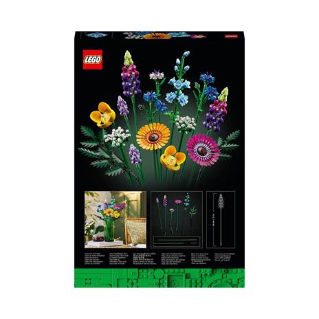LEGO Botanicals 10313 Bouquet Fiori Selvatici Finti con Papaveri e Lavanda Artificiali, Regalo Adulti da Collezione Botanica - 9