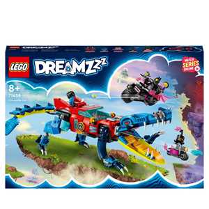 Giocattolo LEGO DREAMZzz 71458 Auto-Coccodrillo, Giocattolo 2in1 da Monster Truck a Macchina-Animale con Jayden e il Cacciatore Notturno LEGO