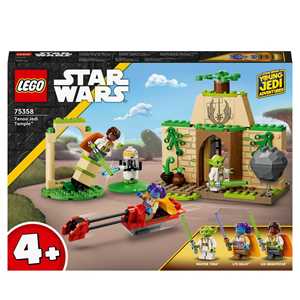 Giocattolo LEGO Star Wars 75358 Tempio Jedi su Tenoo con Maestro Yoda Spade Laser Giocattolo Droide e Speeder Bike Giochi Bambini 4+ LEGO