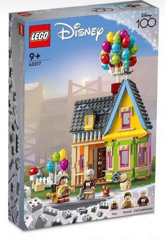 LEGO Disney e Pixar 43217 Casa di Up, Modellino con Palloncini e Figure di Carl, Russell e Dug Set Disney 100° Anniversario