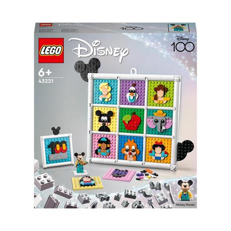 LEGO Disney 43221 100 Anni di Icone Disney, Set Arti e Mestieri con Personaggi, 72 Mosaici da Creare e Minifigure di Topolino
