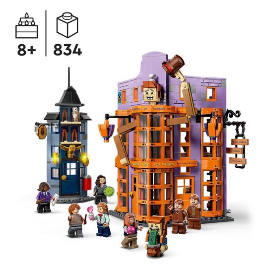 LEGO Harry Potter 76422 Diagon Alley Tiri Vispi Weasley Set 2in1 Negozio Giocattolo Scherzi e Ufficio Postale delle Civette - 3