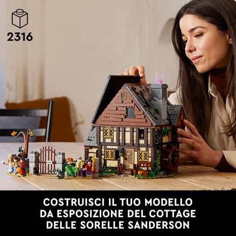 LEGO Ideas 21341 Disney Hocus Pocus: il Cottage delle Sorelle Sanderson, Modellino di Casa da Costruire, Regalo per Adulti - 2