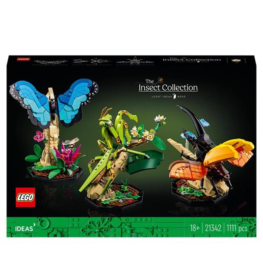 LEGO Ideas 21342 Collezione di Insetti con Farfalla Morfo Blu, Mantide Cinese e Scarabeo Ercole, Regalo per Adulti, Donna, Uomo
