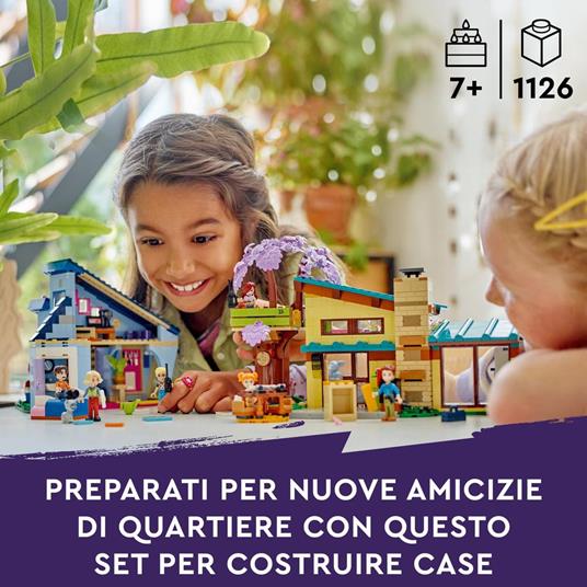 LEGO Friends 42620 Le Case di Olly e Paisley, Giochi per Bambini di 7+ Anni con 2 Case Giocattolo da Costruire e 6 Personaggi - 2