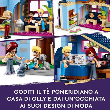 LEGO Friends 42620 Le Case di Olly e Paisley, Giochi per Bambini di 7+ Anni con 2 Case Giocattolo da Costruire e 6 Personaggi - 4