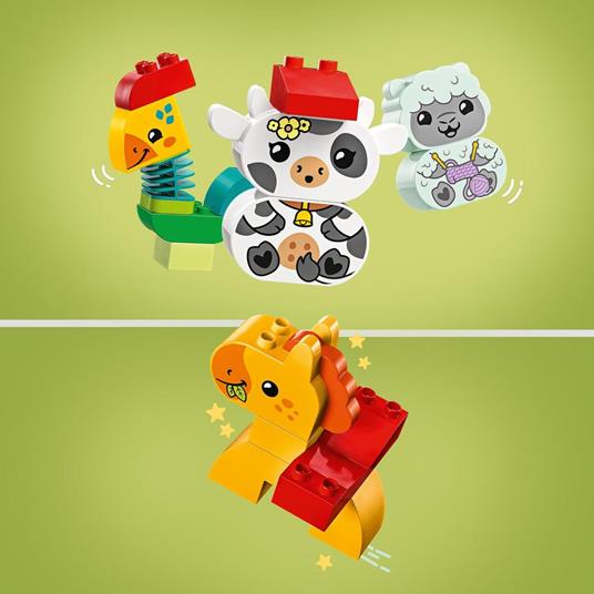 LEGO DUPLO 10412 Il Treno degli Animali, Giochi per Bambini da 1.5 Anni, Giocattolo Educativo per l'Apprendimento Didattico - 4