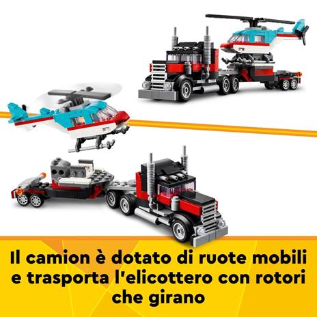 LEGO Creator 31146 3in1 Autocarro con Elicottero, Giochi per Bambini 7+ Anni Ricostruibile in Aereo e Cisterna o Auto e SUV - 3