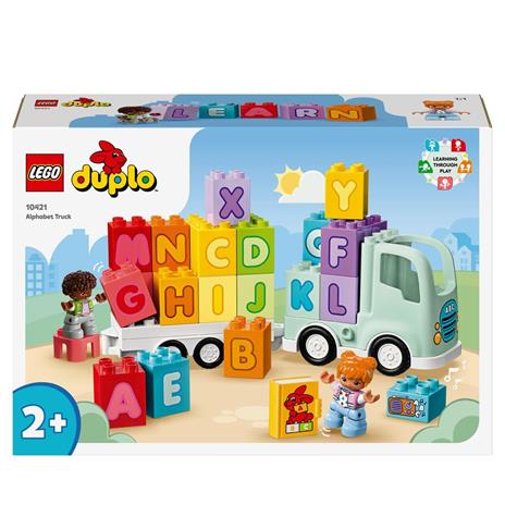 LEGO DUPLO 10421 Il Camioncino dellAlfabeto, Giochi Educativi per Bambini 2+ Anni con Camion Giocattolo e Mattoncini ABC