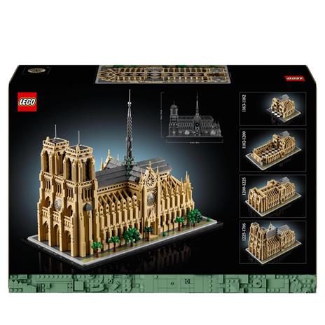LEGO Architecture 21061 Notre-Dame de Paris, Kit Modellismo per Adulti di Monumento da Collezione, Regalo per Mamma o Papà - 9