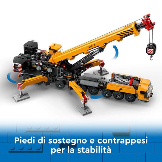 LEGO City 60409 Gru da Cantiere Mobile Gialla, Giochi Creativi per Bambini 9+, Veicolo Giocattolo con Funzioni e 4 Minifigure - 5