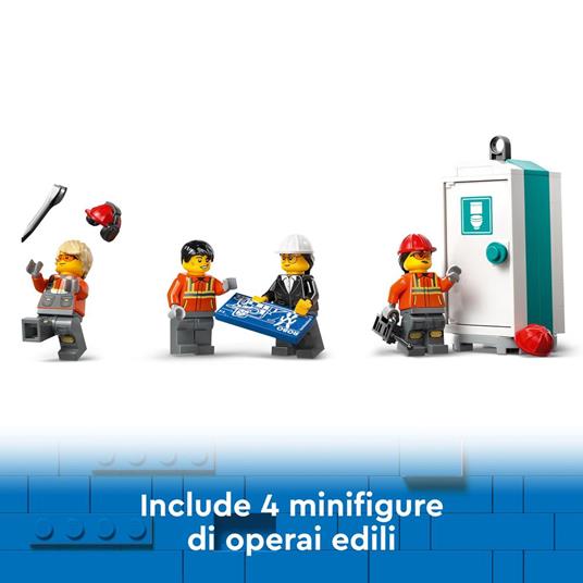 LEGO City 60409 Gru da Cantiere Mobile Gialla, Giochi Creativi per Bambini 9+, Veicolo Giocattolo con Funzioni e 4 Minifigure - 6