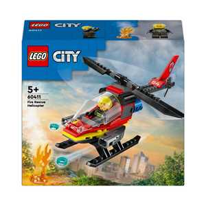 Giocattolo LEGO City 60411 Elicottero dei Pompieri, Veicolo Giocattolo con 2 Elementi Lancia-Acqua e Minifigure, Giochi per Bambini 5+ LEGO