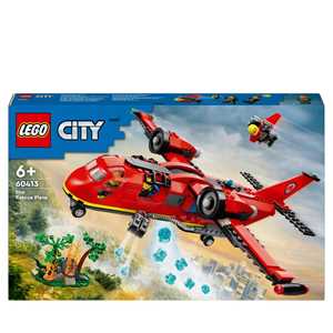 Giocattolo LEGO City 60413 Aereo Antincendio, Giocattolo dei Vigili del Fuoco per Bambini di 6+ Anni con 3 Minifigure dei Pompieri LEGO