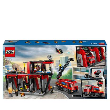 LEGO City 60414 Caserma dei Pompieri e Autopompa con Camion Giocattolo, 6 Minifigure, Cane e Accessori, Gioco per Bambini 6+ - 8