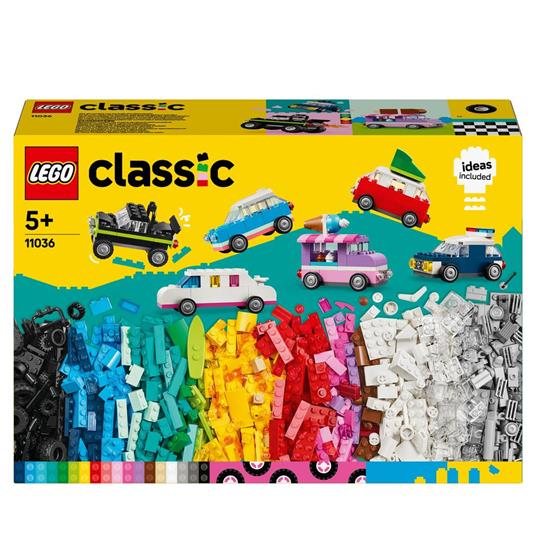 LEGO Classic 11036 Veicoli Creativi, Modellini di Auto in Mattoncini, Macchine Giocattolo per Bambini e Bambine 5+ Anni