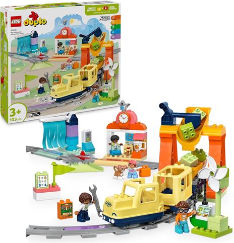 LEGO DUPLO 10428 Grande Treno Comunitario Interattivo, Giochi per Bambini 3+ con Mattoncini Multifunzione, Regali Educativi