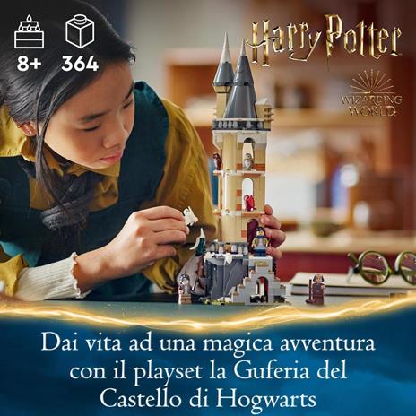 LEGO Harry Potter 76430 Guferia del Castello di Hogwarts, Gioco per Bambini di 8+ Anni con 3 Minifigure e 5 Gufi Giocattolo - 2