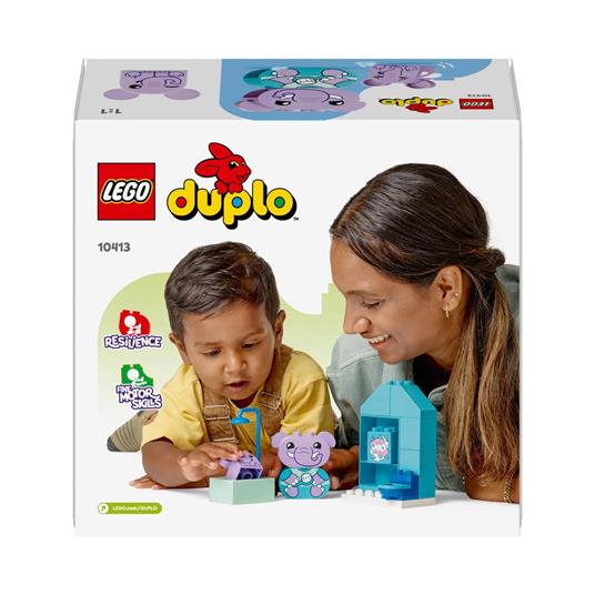 LEGO DUPLO 10413 Attività Quotidiane: il Bagnetto, Giochi per Bambini da 1.5 Anni, Playset Didattico con 2 Elefanti Giocattolo - 8