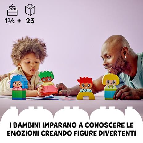 LEGO DUPLO 10415 Forti Sentimenti ed Emozioni, Giochi per Bambini da 1.5 Anni Impilabili con 23 Mattoncini e 4 Personaggi - 2