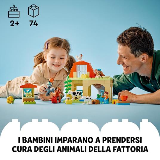 LEGO DUPLO 10416 Cura degli Animali di Fattoria Giocattolo, Gioco di Ruolo Educativo per Bambini 2+ con Figure Giocattolo - 2