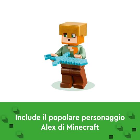 LEGO Minecraft 21252 L'Armeria con Personaggio Alex, Accessori e Armi Giocattolo per Bambini di 7+ Anni e Fan del Videogioco - 4